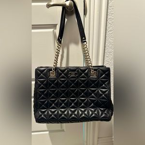 KATE SPADE QUILTED LEATHER PURSE BLACK